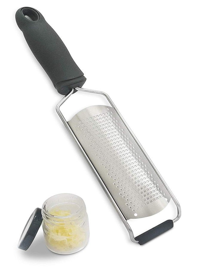 we3 Cheese Grater - Lemon Zester Grater - Stainless Steel Hand Grater for Kitchen - Easy for Parmesan Citrus Ginger Cheese Chocolate Lemon - Black - Image 1